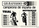 1974 - BULTACO PALMARES HISTORICO, TRIAL-CROSS