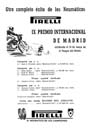 1953 - PIRELLI, PREMIO INTERN. MADRID, RETIRO